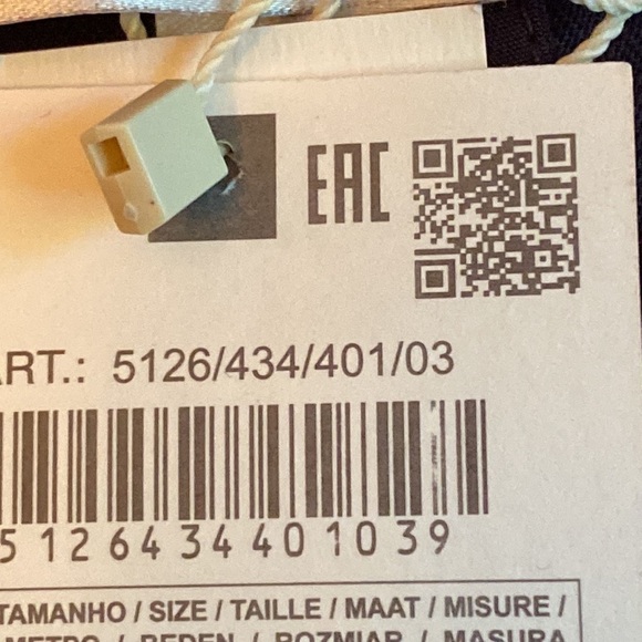 NWT. Zara Home Navy Blue Cotton Dressing Gown/Robe. Size M. - Picture 3 of 6